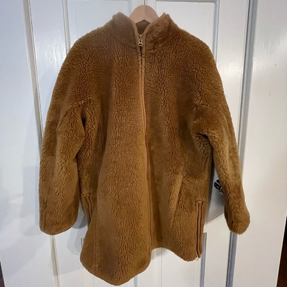 J. Crew Zip Up Plush Fleece Teddy Coat